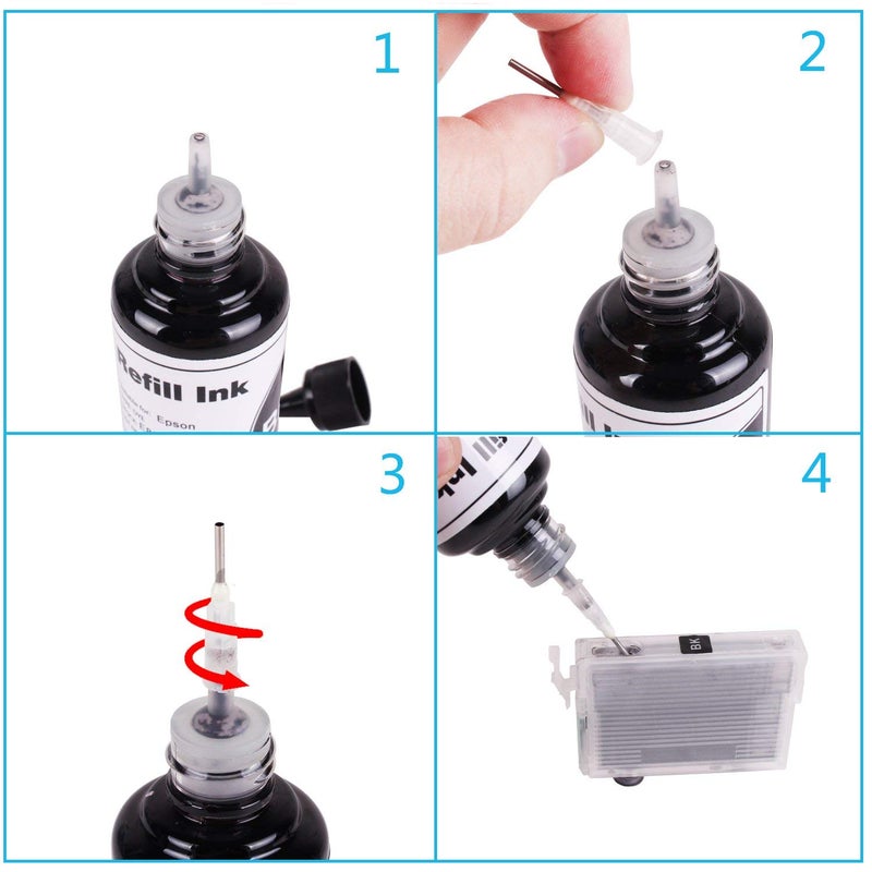 CoYlBod Regular Refill Ink for T252 T252XL120-BCS, T252XL220, T252XL320, T252XL420 Workforce WF-7710 WF-7720 WF-7210 WF-3630 WF-7620 WF-7610 WF-3640 WF-3620 for Refillable Cartridges or CISS - Image 5